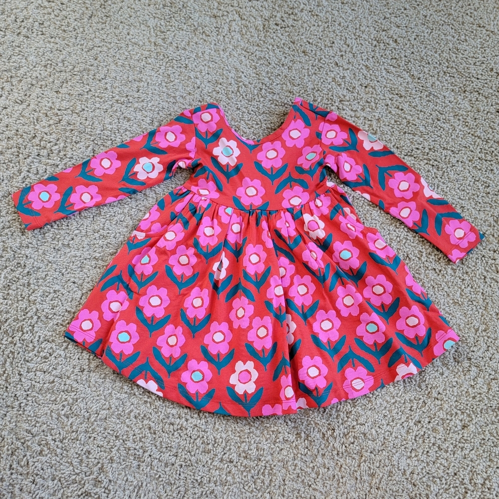 NWOT Hanna Anderson Floral Dress - 2T - Cotton Blend, Long Sleeve, Okeo Tex